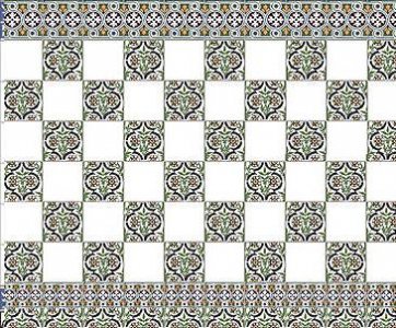 (image for) Dollhouse Scale Model Victorian Wall Tiles