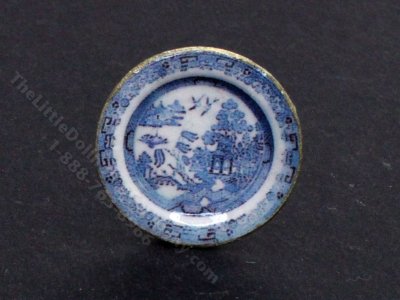 (image for) Miniature Blue Japanese Plate for Dollhouses