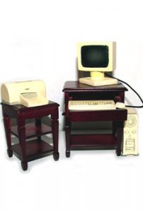 (image for) Dollhouse Scale Model Computer Desk Set