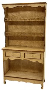 (image for) Miniature Wooden Hutch Vaisselier Kit for Dollhouses