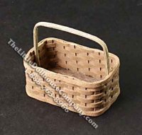 (image for) Miniature Rectangular Basket with Handle for Dollhouses