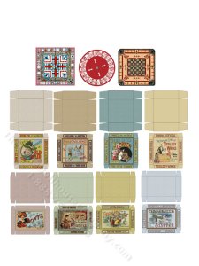 (image for) Miniature Game Boards Boxes Kits for Dollhouses