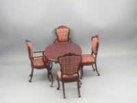 (image for) Dollhouse Miniature Dining Room Set Mahogany