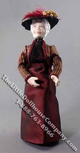 (image for) Older Woman in Dress and Hat by Patsy Thomas for Dollhouses