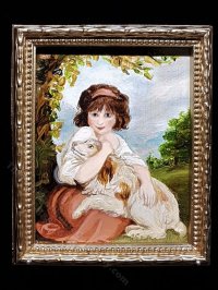 Miniature 'A Young Girl and her Dog' Painting by Kelly Hadden (image for) Miniature 'A Young Girl and her Dog' Painting by Kelly Hadden