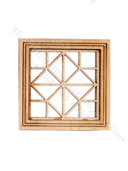 (image for) Miniature Diamond Center Deco Window for Dollhouses