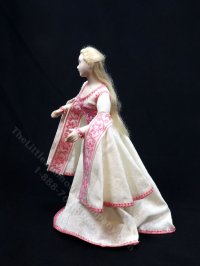 (image for) Miniature Handcrafted Vintage Medieval Woman in White and Pink