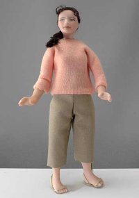 (image for) Woman Doll in Pink Sweater by Cindy's Dolls
