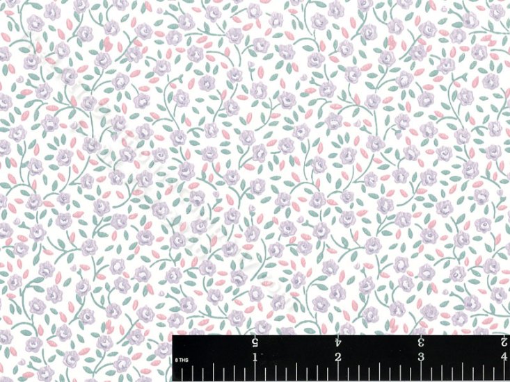 (image for) Purple Floral Vines Miniature Wallpaper for Dollhouses