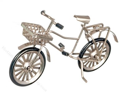 (image for) Miniature Small Silver Bicycle for Dollhouses