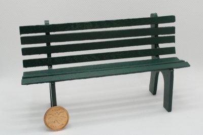 (image for) Miniature Wooden Garden Bench in Green
