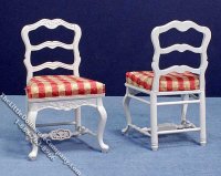 (image for) Miniature White Provence 8 Piece Dining Room Set for Dollhouses