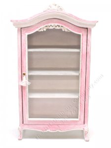 (image for) Miniature Vintage Pink and White Display Cabinet