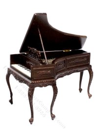 (image for) Miniature Walnut Piano for Dollhouses