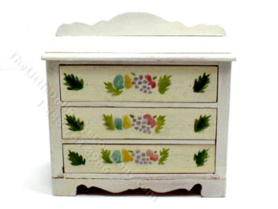 (image for) Miniature Hand Painted White Dresser for Dollhouses