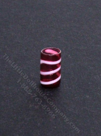(image for) Miniature Pink and White Swirl Glass for Dollhouses
