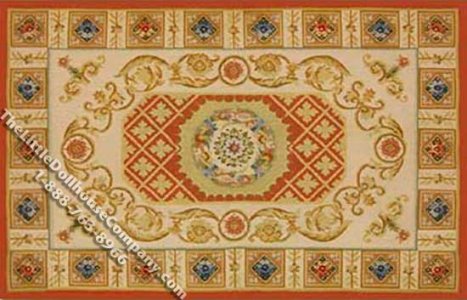 (image for) Dollhouse Scale Model Medium Sized French Aubusson Rug