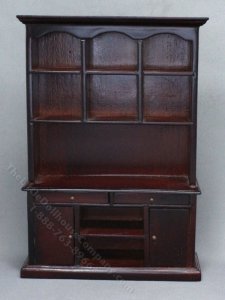(image for) Miniature Mahogany Study Bookcase for Dollhouses