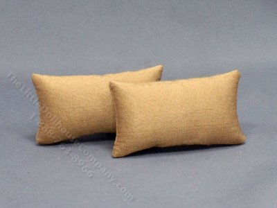 (image for) Miniature Pair of Rectangular Gold Pillows for Dollhouses