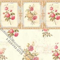 (image for) Light Rose Love Notes Pattern Miniature Wallpaper for Dollhouses