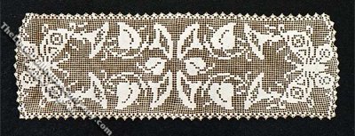 (image for) Miniature Large Laser Cut Doily Table Runner for Dollhouses