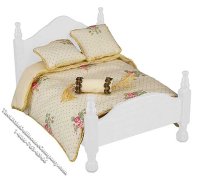 (image for) Miniature Queen Size Bed Comforter Set for Dollhouses