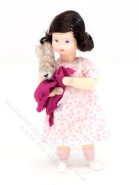 (image for) Flexible Doll in Pink Dress with Rabbit by Erna Meyer