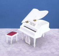 (image for) White Piano with Bench