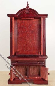 (image for) Miniature Mahogany Entertainment Hutch for Dollhouses