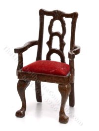 (image for) Half Scale Walnut Armchair for Dollhouses