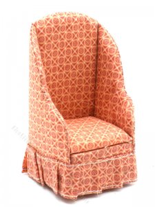(image for) Miniature Pink Upholstered Parsons Chair with Arms