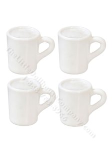 (image for) Miniature Set of 4 Small White Mugs