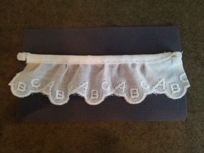 (image for) Dollhouse Miniature ABC white curtain with rod