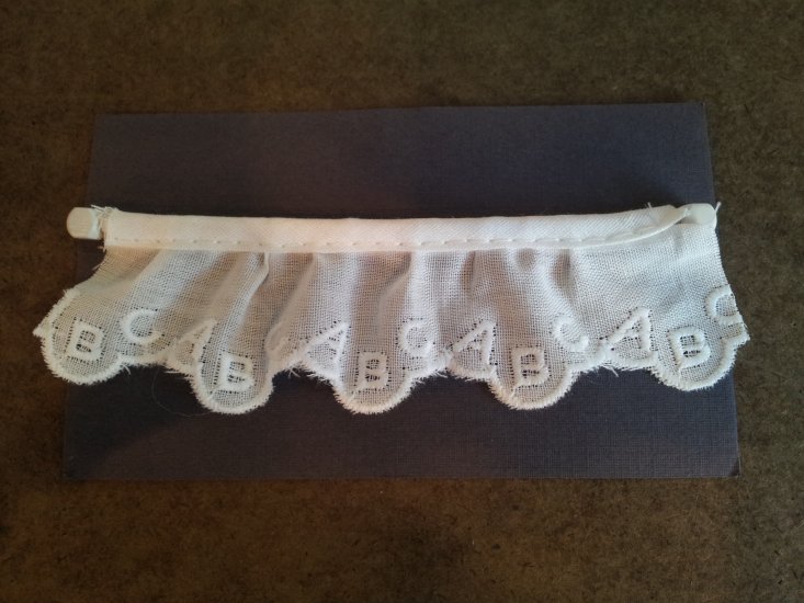 (image for) Dollhouse Miniature ABC white curtain with rod