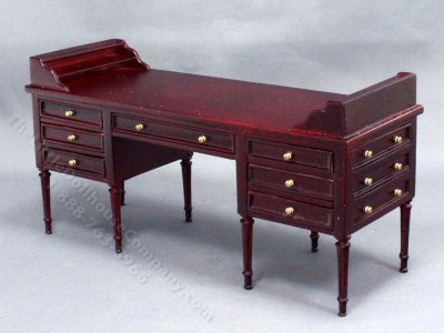 (image for) Miniature George Washington Style Mahogany Desk for Dollhouses