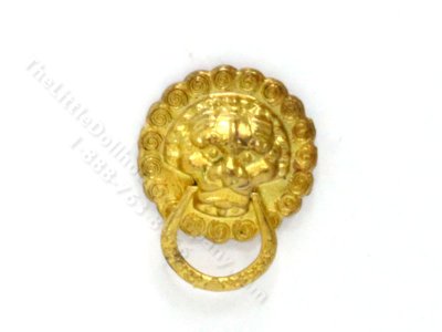 (image for) Miniature Gold Lion Door Knocker for Dollhouses