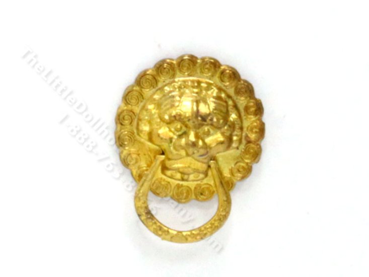 (image for) Miniature Gold Lion Door Knocker for Dollhouses
