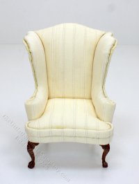 (image for) Miniature Yellow Patterned Queen Anne Style Chair