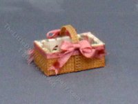 (image for) Miniature Handmade Lined Basket for Dollhouses