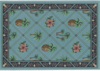(image for) Miniature Small Scale Rug with Trellis Featuring Pineapples