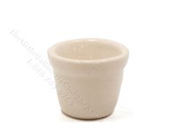 (image for) Miniature Glazed White Flower Pot for Dollhouses