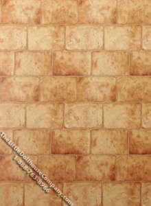 (image for) Dark Yellow Brick Pattern Miniature Wallpaper for Dollhouses