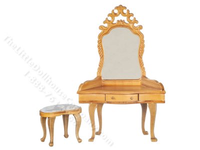 (image for) Miniature Oak Dressing Tabble for Dollhouses