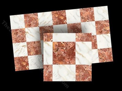 (image for) Dollhouse Scale Model Faux Pink and White Marble Tiles