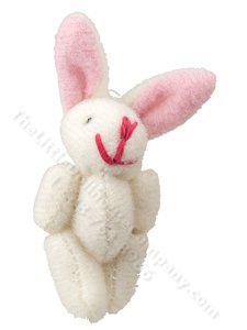(image for) Miniature Stuffed White Bunny for Dollhouses