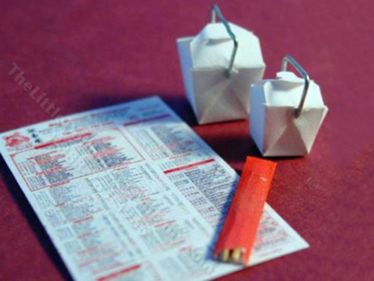 (image for) Miniature Chinese Take Out Set for Dollhouses