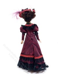 (image for) Miniature Handcrafted Vintage Victorian Lady in Burgundy