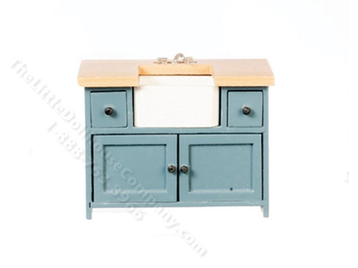(image for) Miniature Small Kitchen Sink Blue/Oak