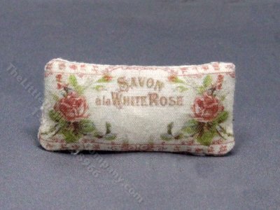 (image for) Miniature "Savon a la White Rose" Pillow for Dollhouses