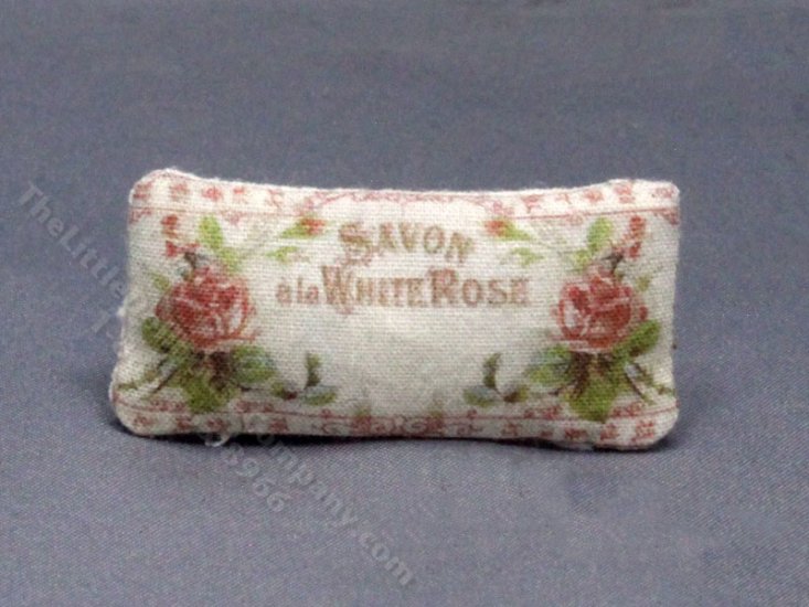 (image for) Miniature "Savon a la White Rose" Pillow for Dollhouses